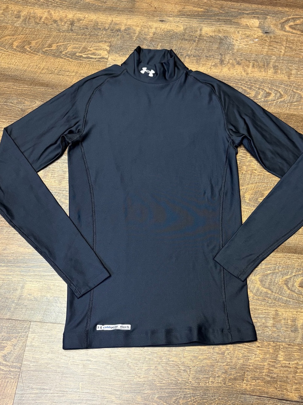 Under Armour ColdGear Mock Neck Compression Shirt Mens Medium Black Base Layer